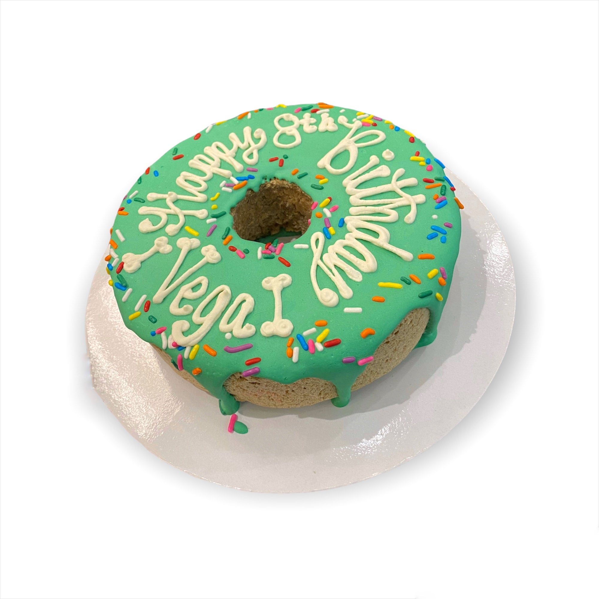 Personalized Donut-Shaped Dog Cake